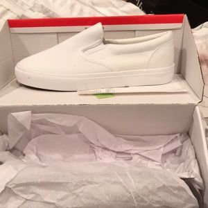 Knock off White Vans Slip-ons